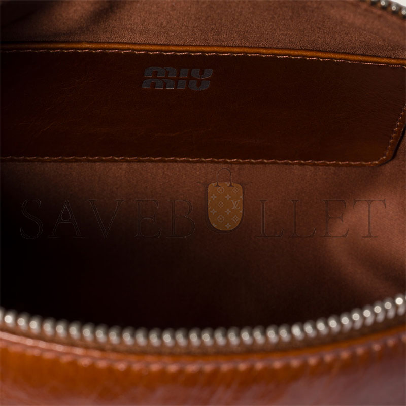 MIU MIU SHINY LEATHER POUCH 5NE029 (21*12.5*9.5cm)